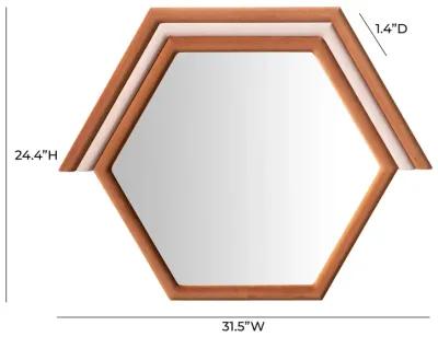 Lally Terracotta Velvet Prism Wall Mirror