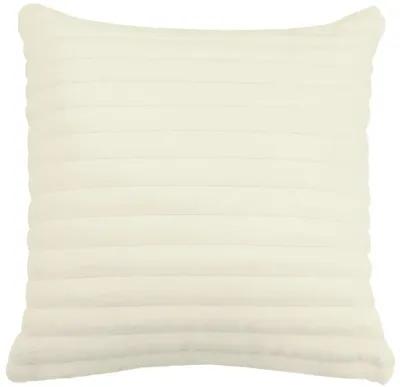 Furry Cream Vegan Fur Square Accent Pillow