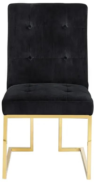 Akiko Black Velvet Chair - Set of 2