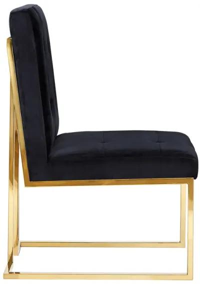 Akiko Black Velvet Chair - Set of 2