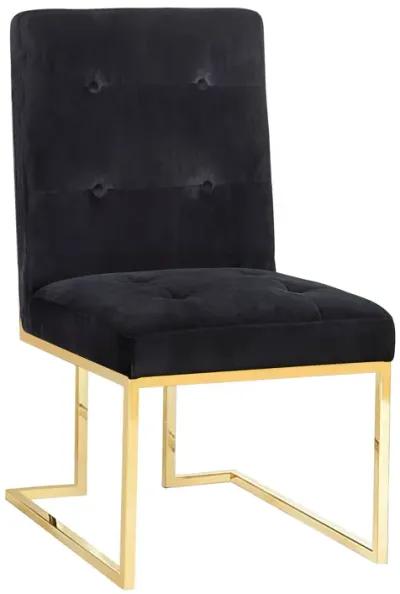 Akiko Black Velvet Chair - Set of 2