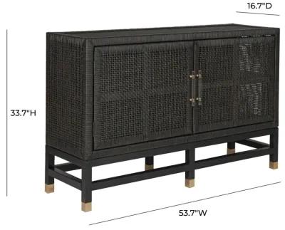 Amara Charcoal Woven Rattan Buffet