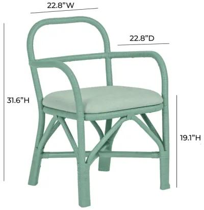 Ginny Green Rattan Dining Chair