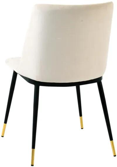 Evora Cream Velvet Chair - Gold Legs (Set of 2)