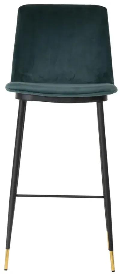 Evora Green Velvet Counter Stool (Set of 2)