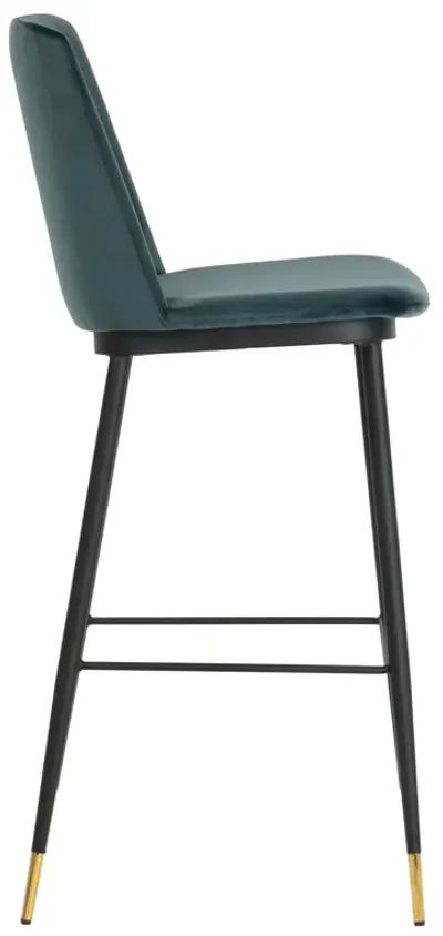 Evora Green Velvet Counter Stool (Set of 2)