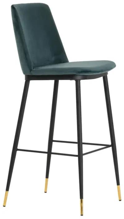 Evora Green Velvet Counter Stool (Set of 2)