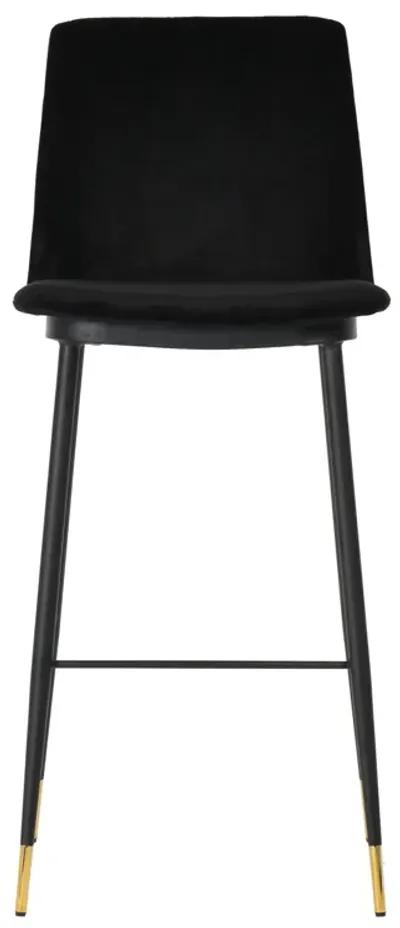 Evora Black Velvet Counter Stool (Set of 2)