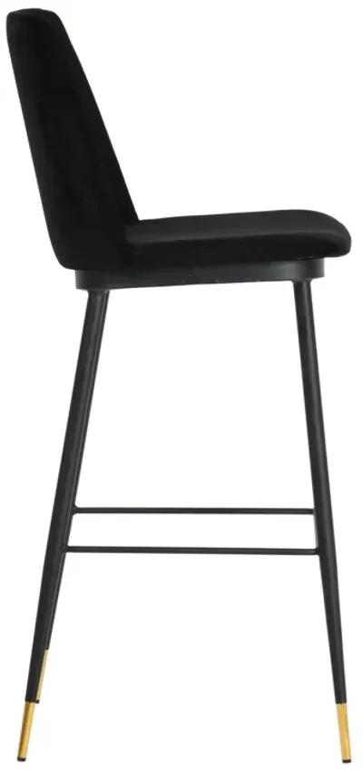 Evora Black Velvet Counter Stool (Set of 2)