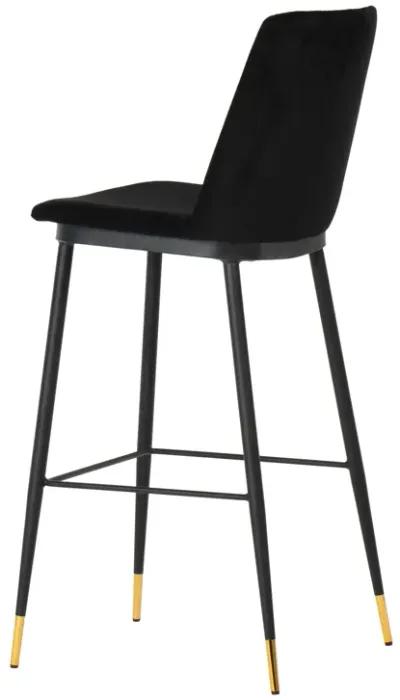 Evora Black Velvet Counter Stool (Set of 2)