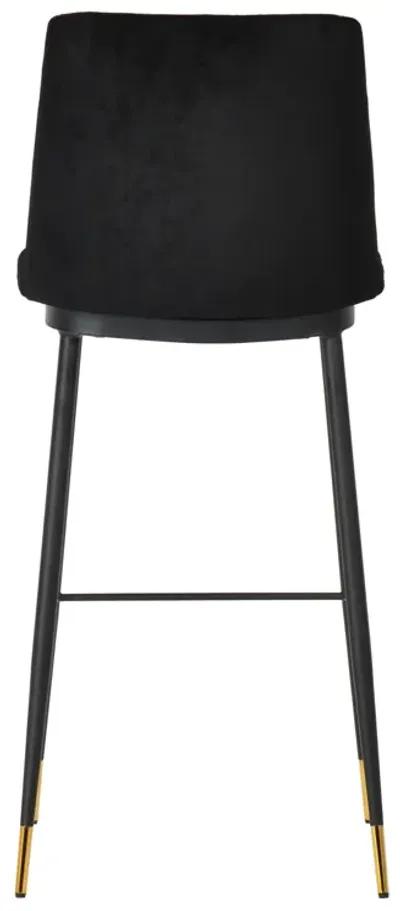 Evora Black Velvet Counter Stool (Set of 2)