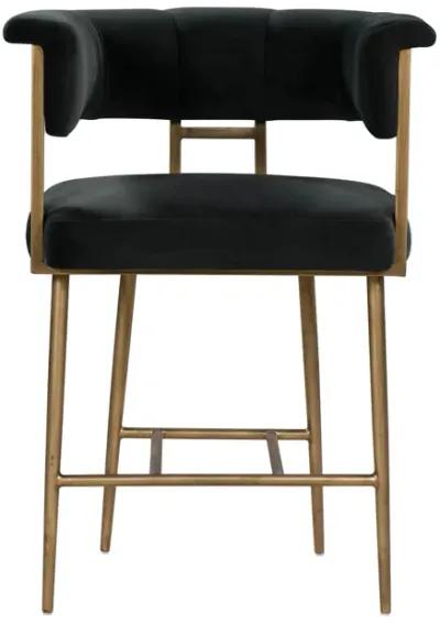 Astrid Grey Velvet Counter Stool