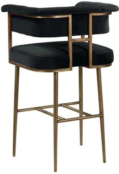 Astrid Grey Velvet Bar Stool