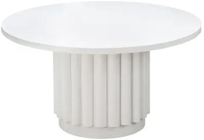 Kali 55 Inch White Round Dining Table