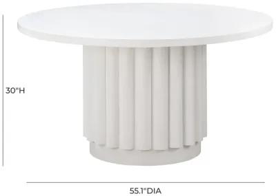 Kali 55 Inch White Round Dining Table