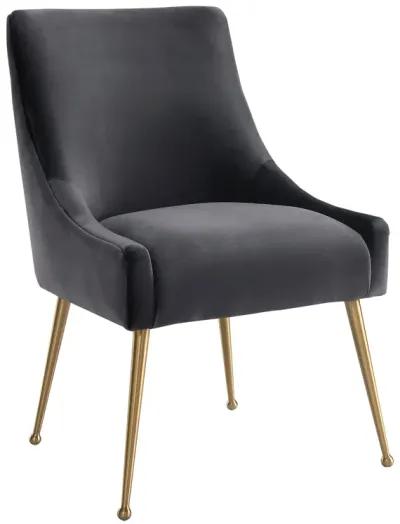 Beatrix Grey Velvet Side Chair