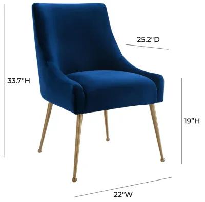 Beatrix Navy Velvet Side Chair