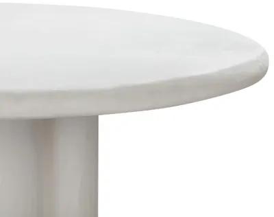 Elika White Faux Plaster Round Dining Table