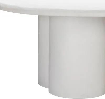 Elika White Faux Plaster Round Dining Table