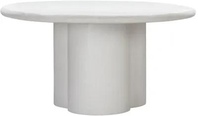 Elika White Faux Plaster Round Dining Table