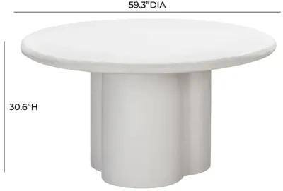 Elika White Faux Plaster Round Dining Table