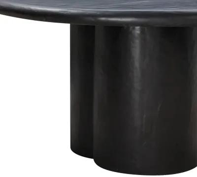 Elika Black Faux Plaster Round Dining Table