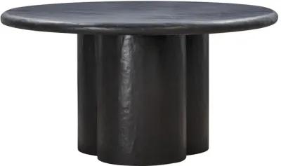 Elika Black Faux Plaster Round Dining Table