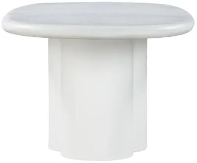 Elika White Faux Plaster Oval Dining Table