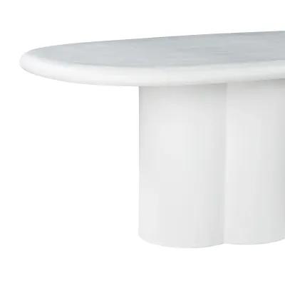 Elika White Faux Plaster Oval Dining Table