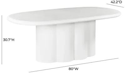 Elika White Faux Plaster Oval Dining Table