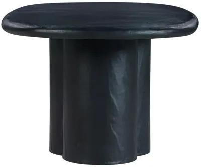 Elika Black Faux Plaster Oval Dining Table