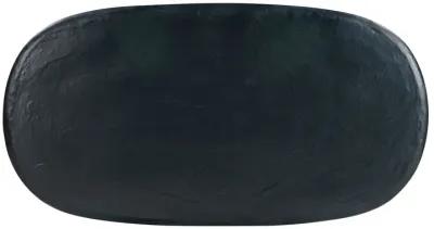 Elika Black Faux Plaster Oval Dining Table