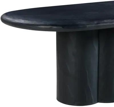 Elika Black Faux Plaster Oval Dining Table