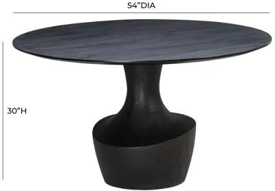 Gevra Black Acacia & Faux Plaster Dining Table