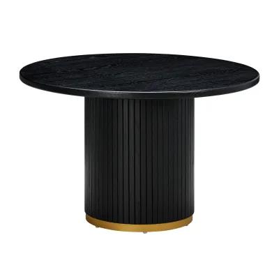 Chelsea Black Oak Round Dining Table