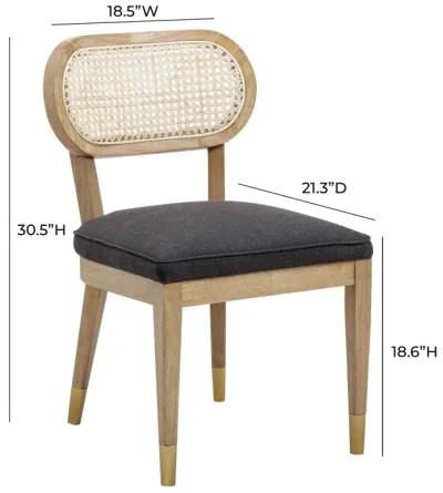 Cosette Black Performance Linen Dining Chair