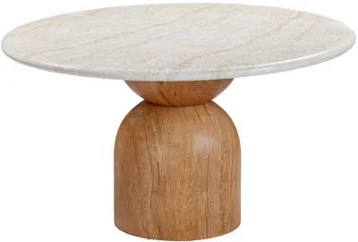 Cynthia Travertine Concrete Indoor / Outdoor 54" Round Dining Table