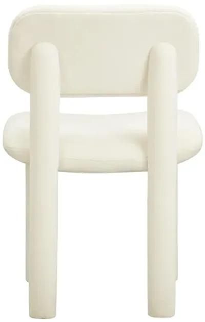 Elise Ivory White Performance Velvet Dining Chair