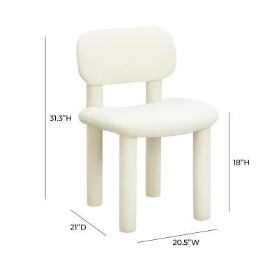 Elise Ivory White Performance Velvet Dining Chair