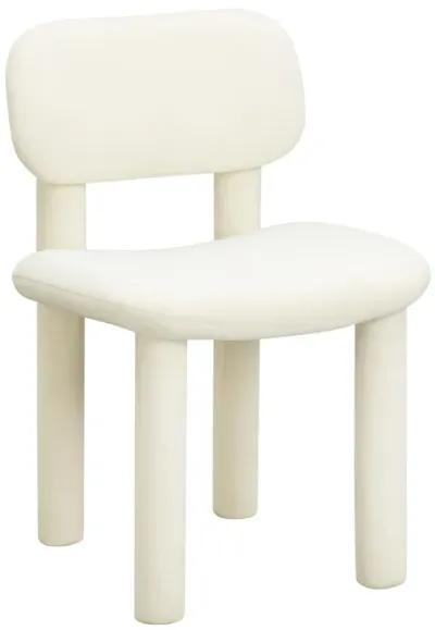 Elise Ivory White Performance Velvet Dining Chair