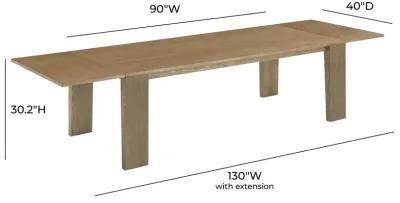 Polly Natural Ash Extendable Rectangular Dining Table