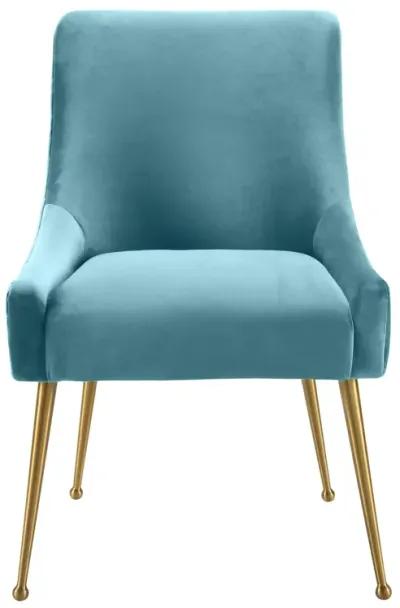 Beatrix Sea Blue Velvet Side Chair