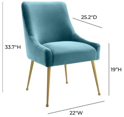 Beatrix Sea Blue Velvet Side Chair