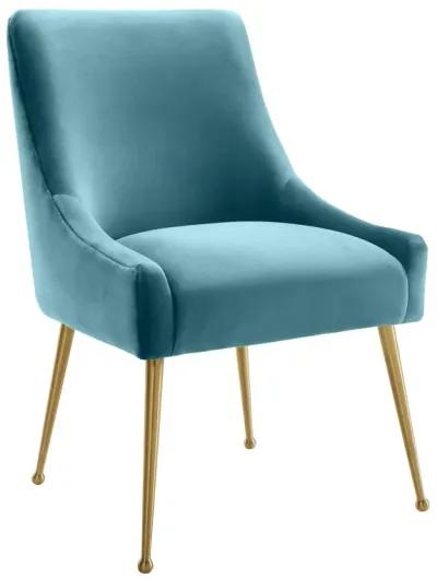 Beatrix Sea Blue Velvet Side Chair