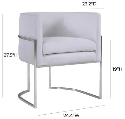 Giselle Grey Velvet Dining Chair with Silver Leg