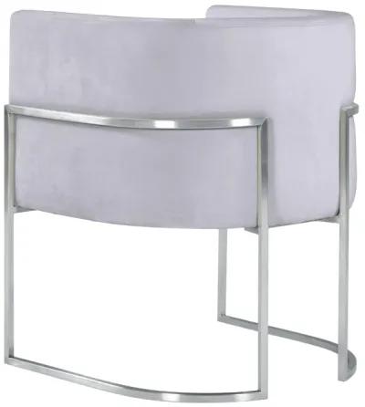 Giselle Grey Velvet Dining Chair with Silver Leg