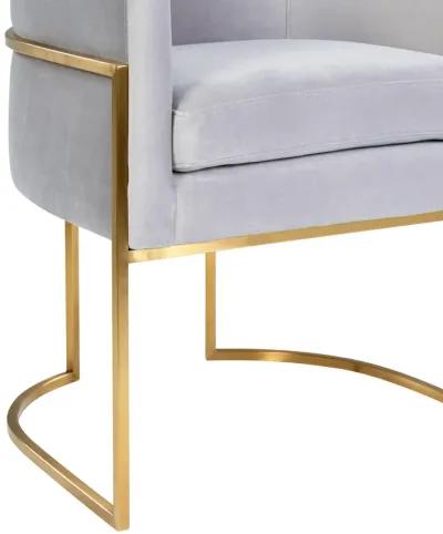 Giselle Grey Velvet Dining Chair with Gold Leg