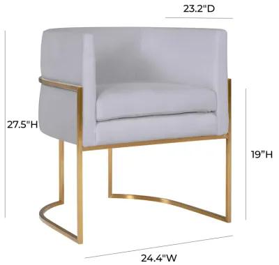 Giselle Grey Velvet Dining Chair with Gold Leg