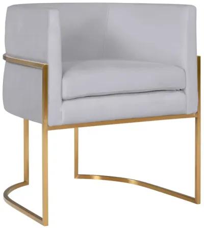 Giselle Grey Velvet Dining Chair with Gold Leg