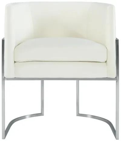 Giselle Cream Velvet Dining Chair Silver Leg